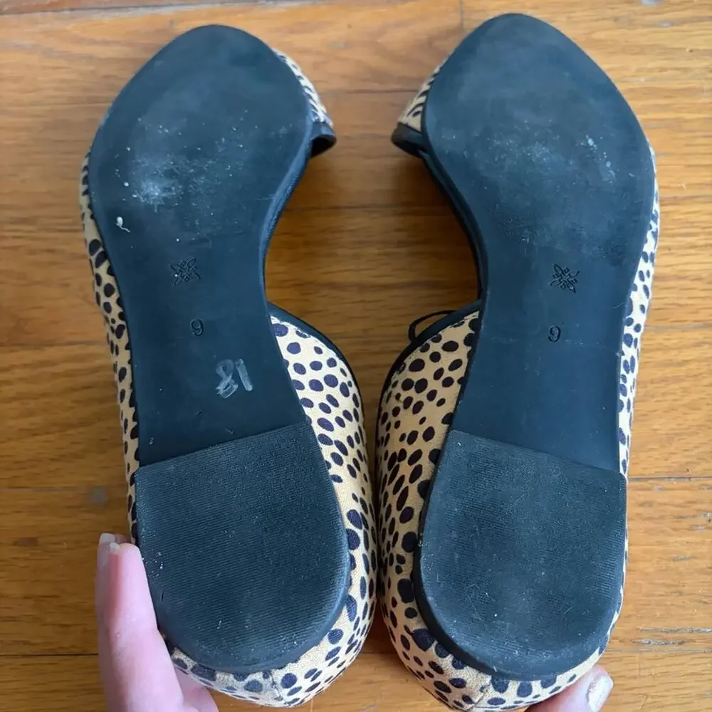 BCBGeneration | D’orsay Ballet Flats Shoes Leopard Animal Print Pointed Toe SZ 9 - Picture 6 of 7